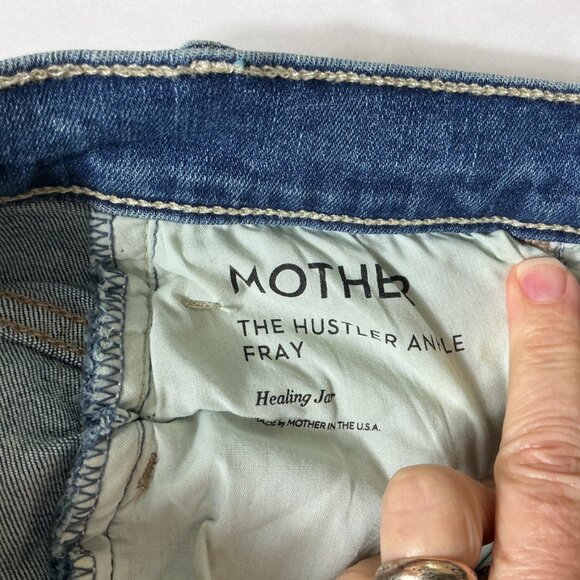 Mother The Hustler Ankle Fray Healing Jar Jeans 28 - Picture 5 of 8